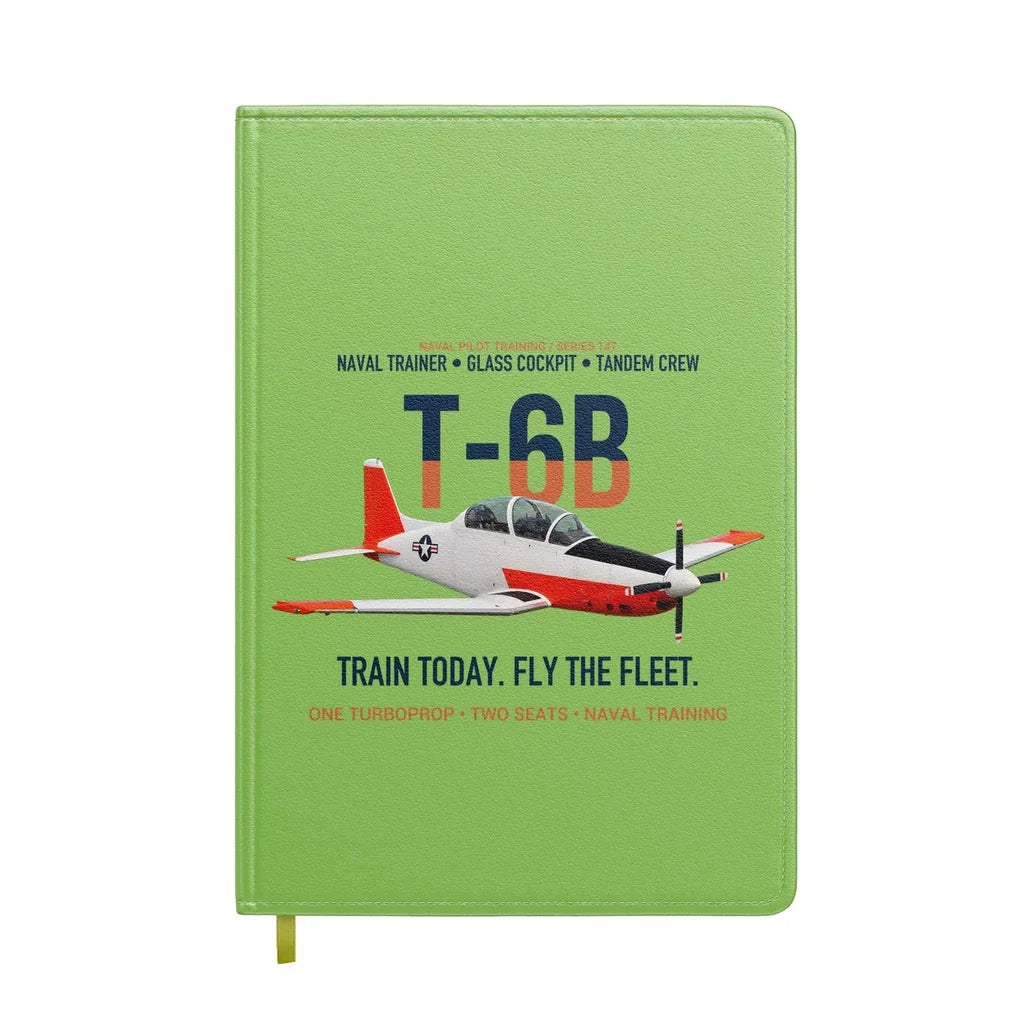 T-6B Texan II Naval Aviator Training design on light green notebook