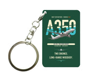 Thumbnail for Airbus A350-900 Key Chain design on dark green key chain