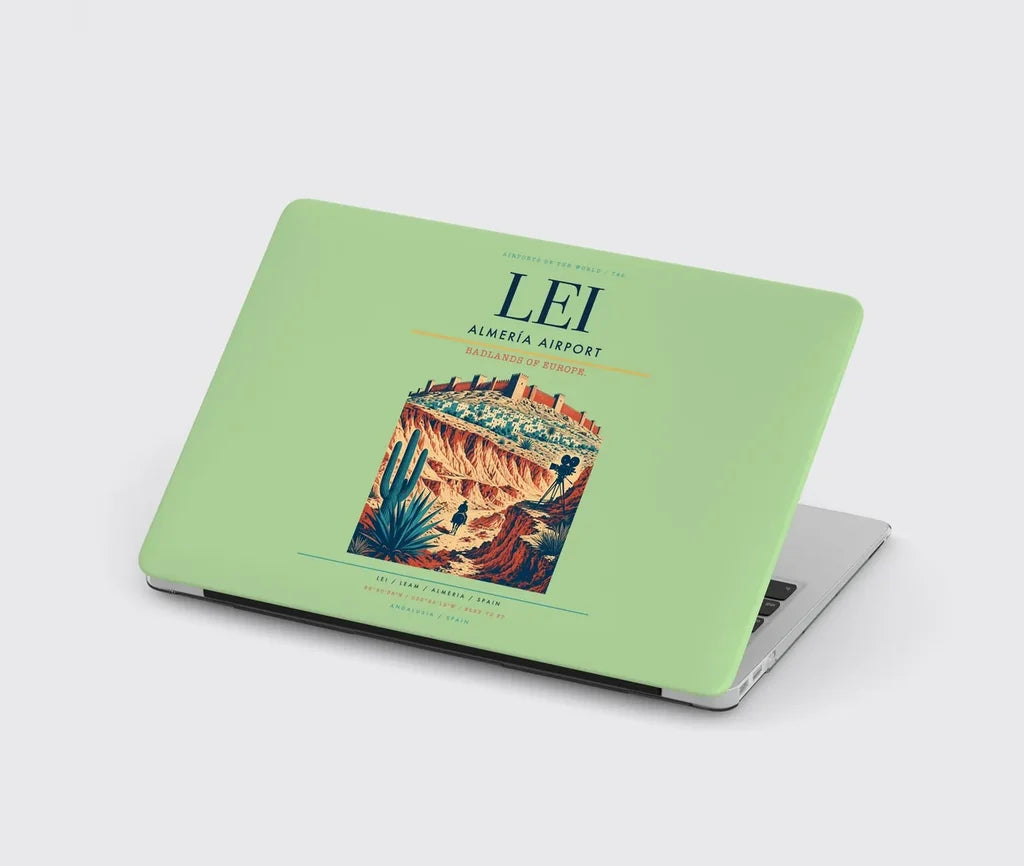 Almería Airport (LEI) design on light green MacBook case
