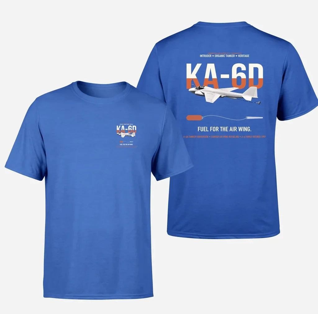 KA-6D Intruder design on blue double-side t-shirt, double-side print