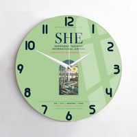 Thumbnail for Shenyang Taoxian International Airport (SHE) design on light green no frame wall clock