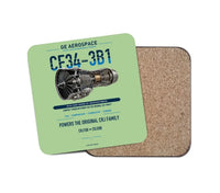 Thumbnail for CF34-3B1 design on light green 1 piece coaster