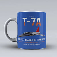 Thumbnail for T-7A Red Hawk design on blue ceramic mug, double-side print