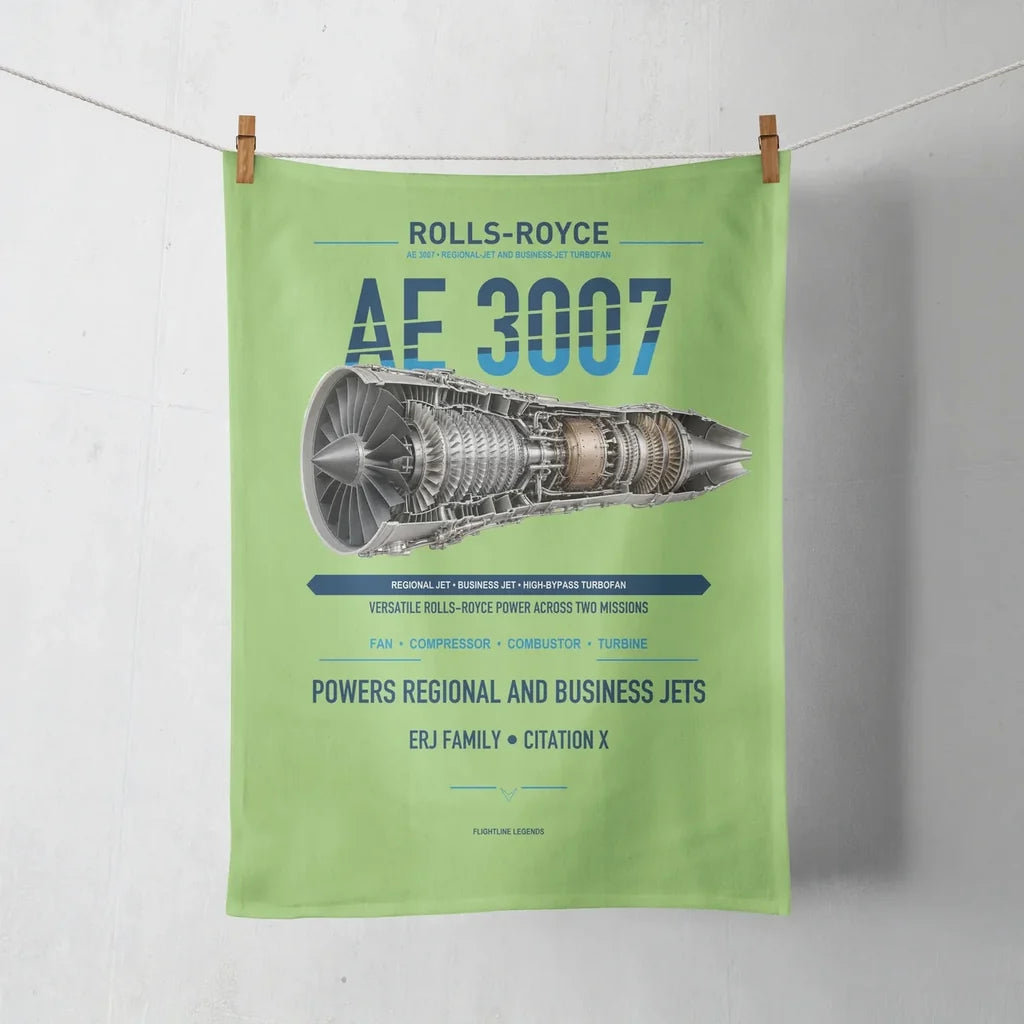 AE 3007 design on light green towel