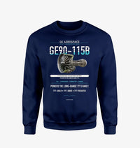 Thumbnail for GE90-115B design on navy blue sweatshirt