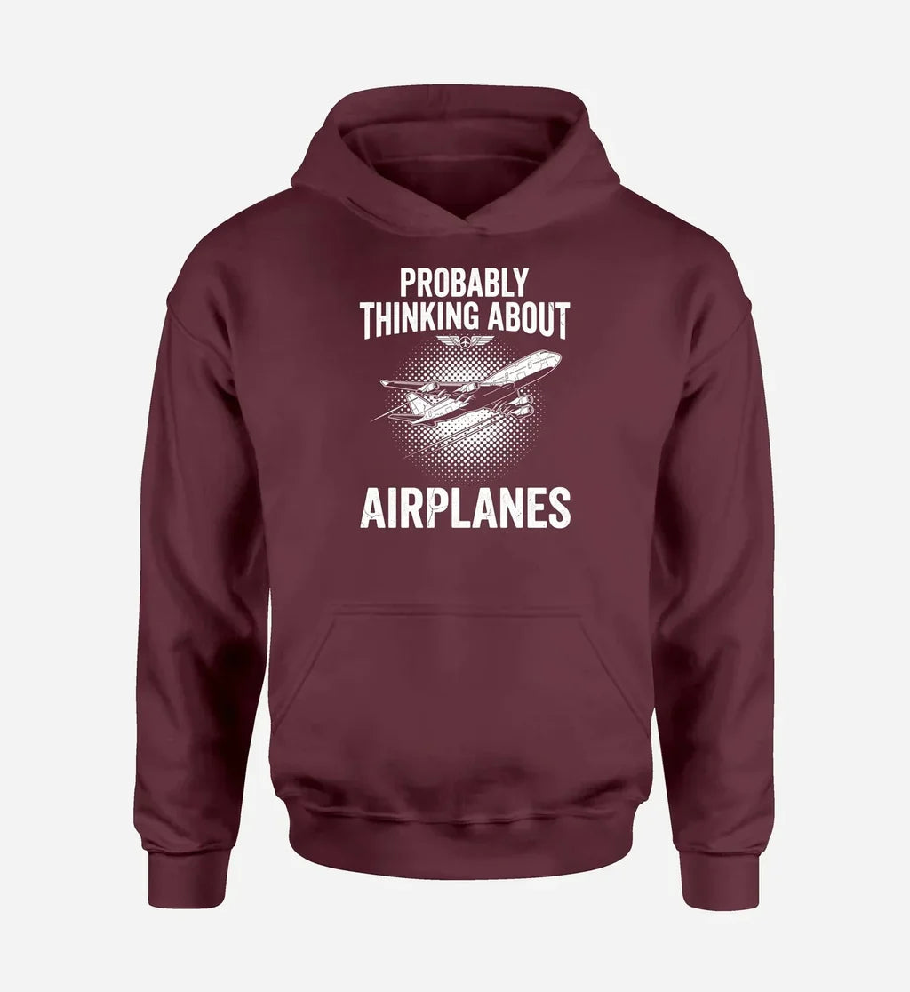 Probably Thinking About Airplanes - Dark Red