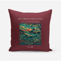 Thumbnail for VINTAGE G4400 - The Firefly Field Night - Designed Pillows design on darkred