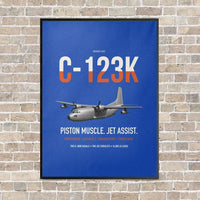 Thumbnail for C-123K Provider vertical canvas print - framed - blue background