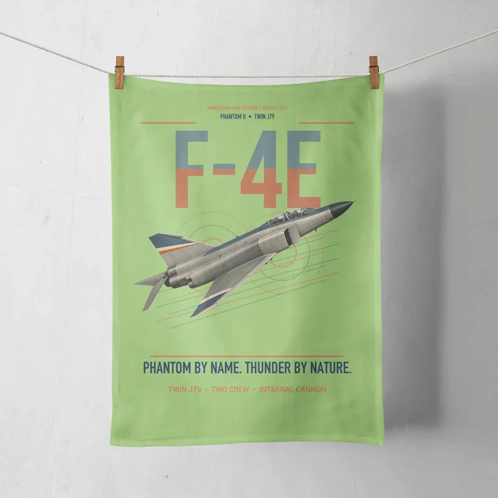 F-4E Phantom II design on light green towel