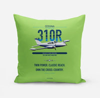 Thumbnail for Cessna 310R design on light green pillow