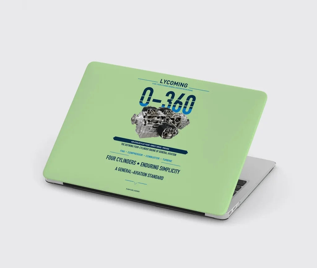 O-360 design on light green MacBook case
