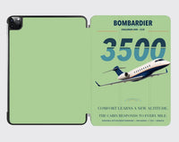 Thumbnail for Bombardier Challenger 3500 design on light green ipad tablet case