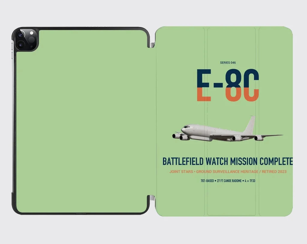 E-8C Joint STARS design on light green ipad tablet case