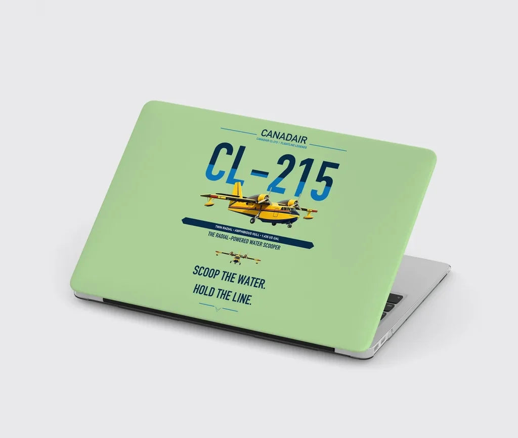 Canadair CL-215 design on light green MacBook case
