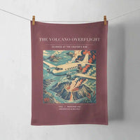 Thumbnail for VINTAGE G4206 - The Volcano Overflight - Designed Towels design on darkred
