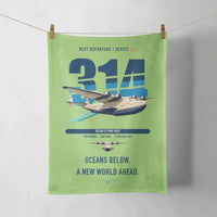 Thumbnail for Boeing 314 Clipper design on light green towel