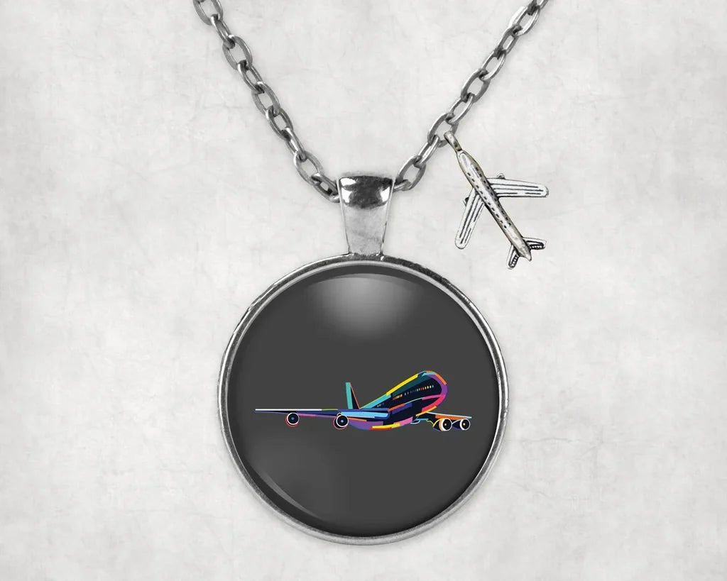 Multicolor Airplane Necklace - view 4