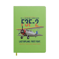 Thumbnail for F3F-2 Last Biplane First Fight design on light green notebook