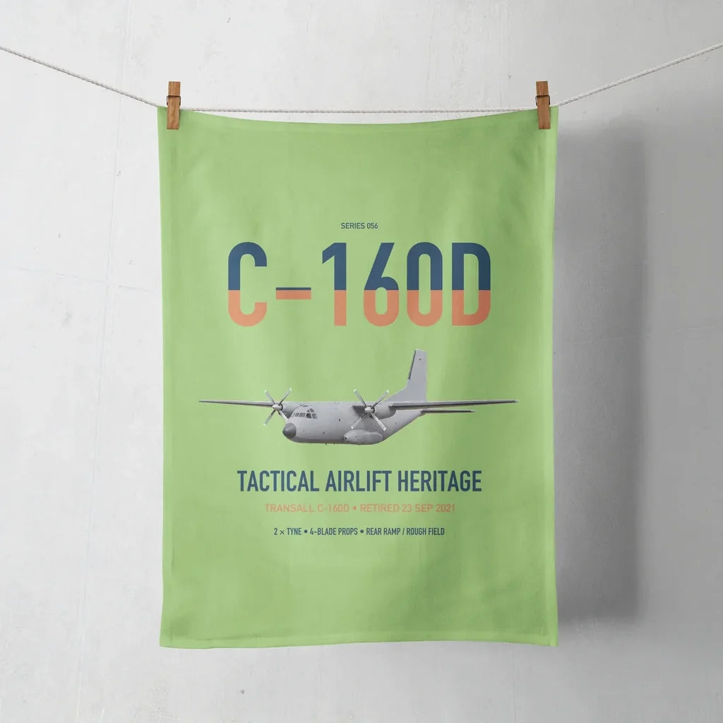 Transall C-160D design on light green towel