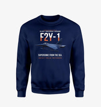 Thumbnail for F2Y-1 Sea Dart Supersonic from the Sea design on navy blue sweatshirt