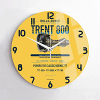 Thumbnail for TRENT 800 design on yellow no frame wall clock