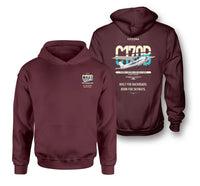 Thumbnail for Cessna 170B design on dark red double-side hoodie, double-side print