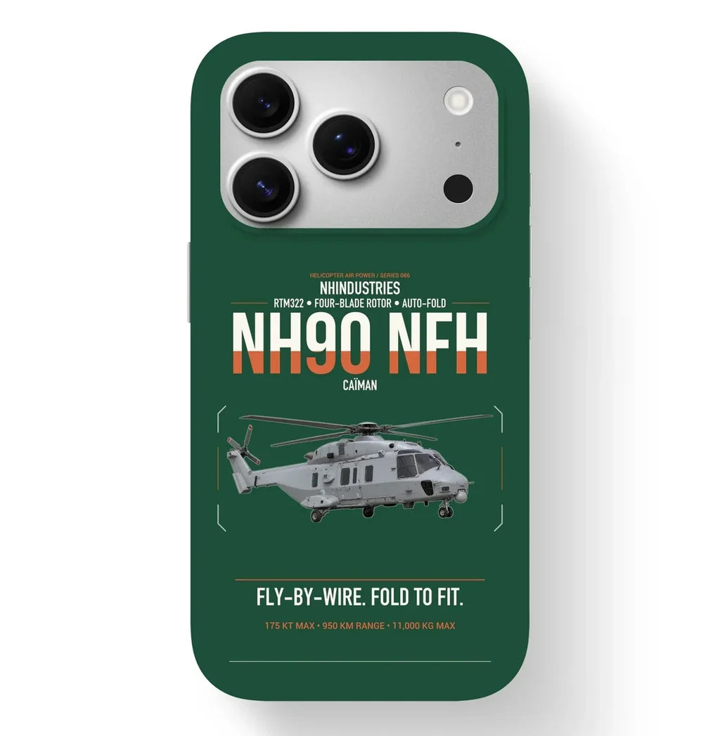 NHIndustries NH90 NFH Caïman design on dark green magsafe iphone case, for iPhone 17 Pro