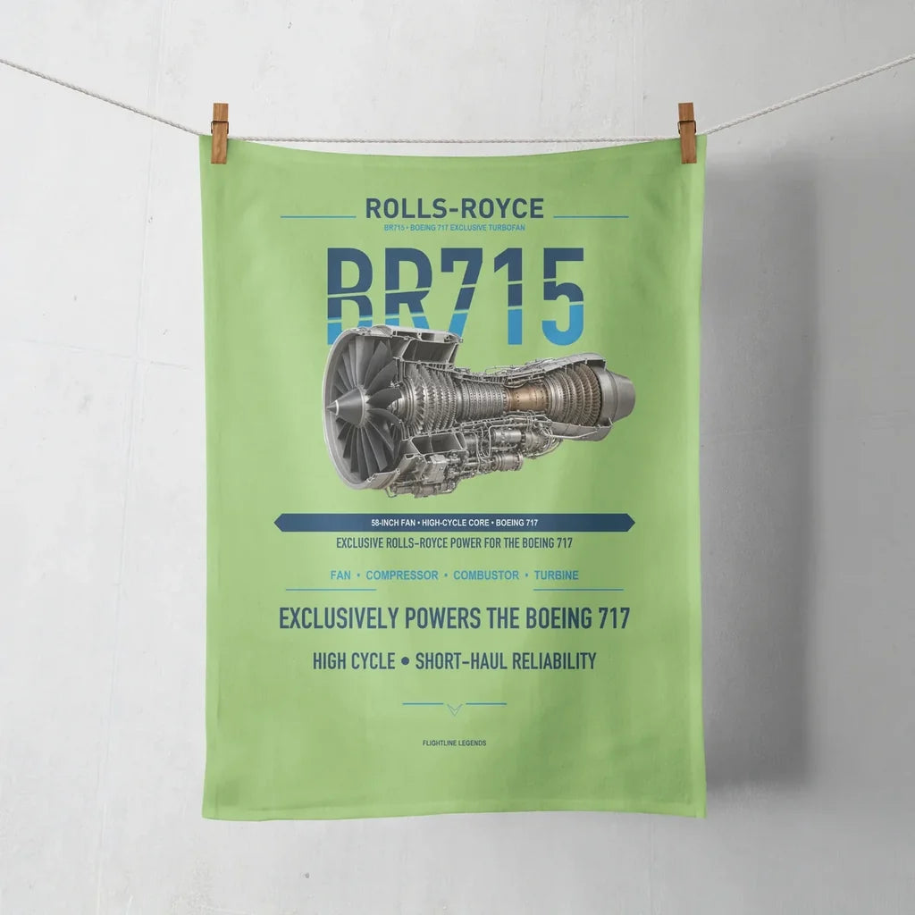 BR715 design on light green towel