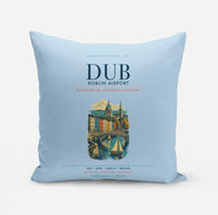 Thumbnail for Dublin Airport (DUB) design on light blue pillow