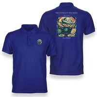 Thumbnail for VINTAGE G4091 - The Typhoon Trackers - Double-Side Polo T-Shirt design on blue