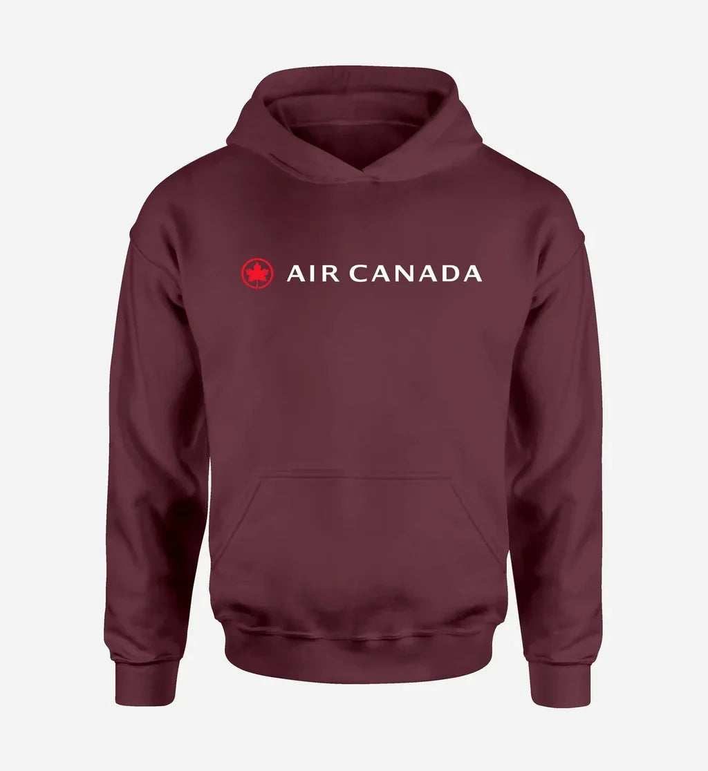 Air Canada logo on dark red single side hoodie