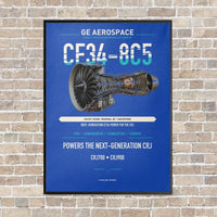 Thumbnail for CF34-8C5 vertical canvas print - framed - blue background