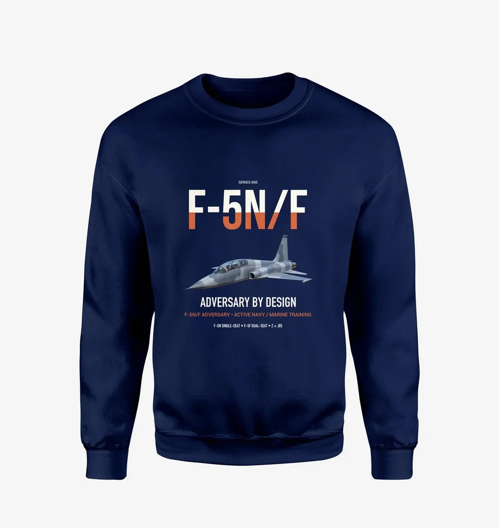 F-5N F Adversary design on navy blue sweatshirt