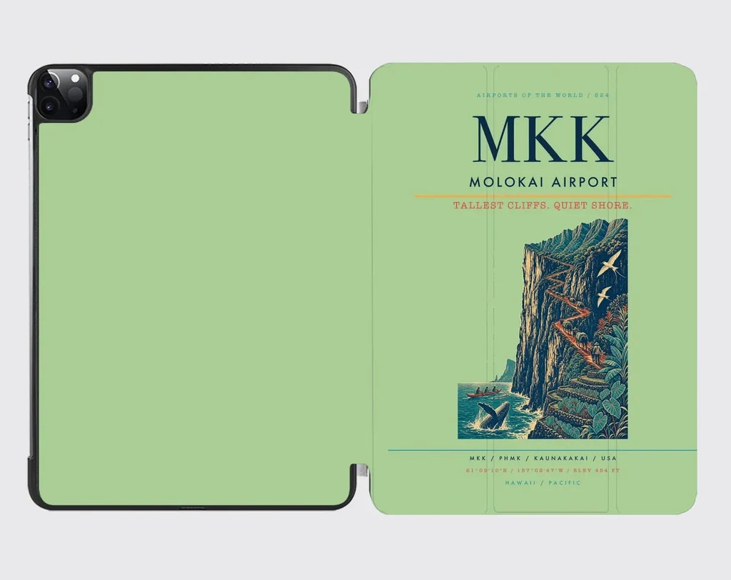 Molokai Airport (MKK) design on light green ipad tablet case