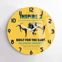 Thumbnail for DJI Inspire 2 design on yellow no frame wall clock