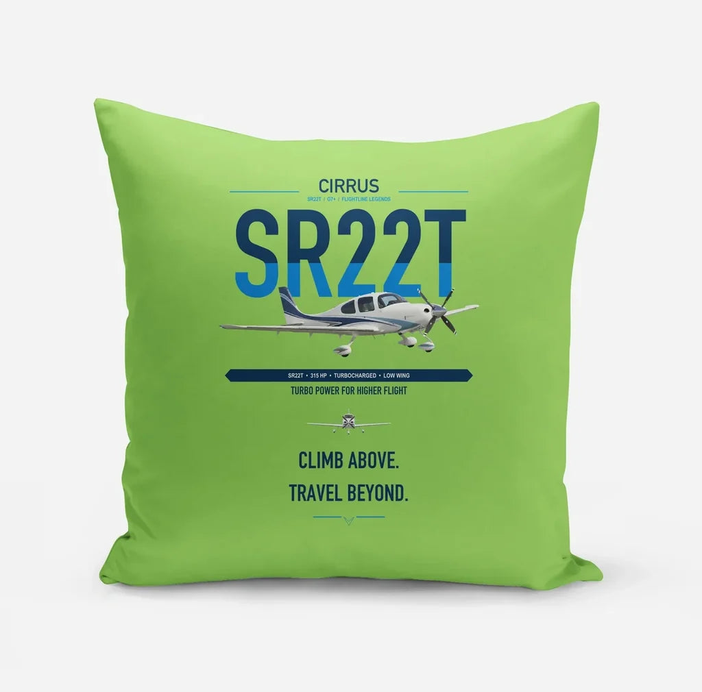 Cirrus SR22T design on light green pillow