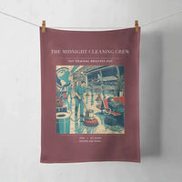 Thumbnail for VINTAGE G4378 - The Midnight Cleaning Crew - Designed Towels design on darkred