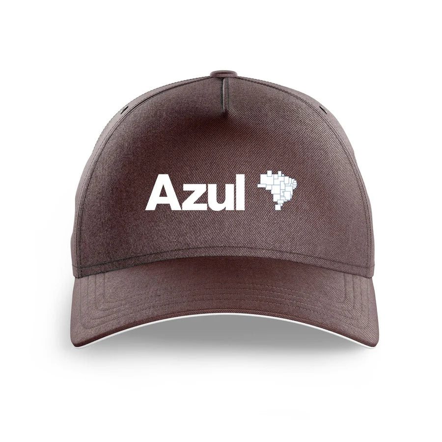 Azul Airlines logo printed on brown cap