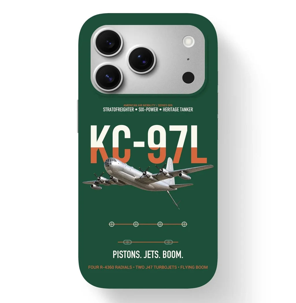 KC-97L STRATOFREIGHTER design on dark green magsafe iphone case, for iPhone 17 Pro