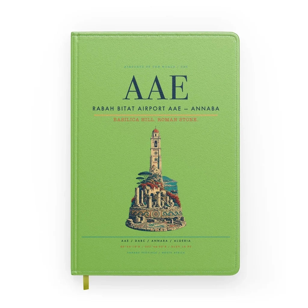 Rabah Bitat Airport (AAE) design on light green notebook