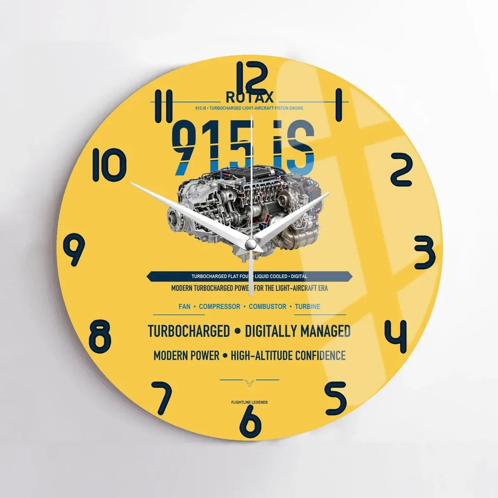 915 iS design on yellow no frame wall clock
