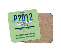 Thumbnail for Tecnam P2012 Traveller design on light green 1 piece coaster