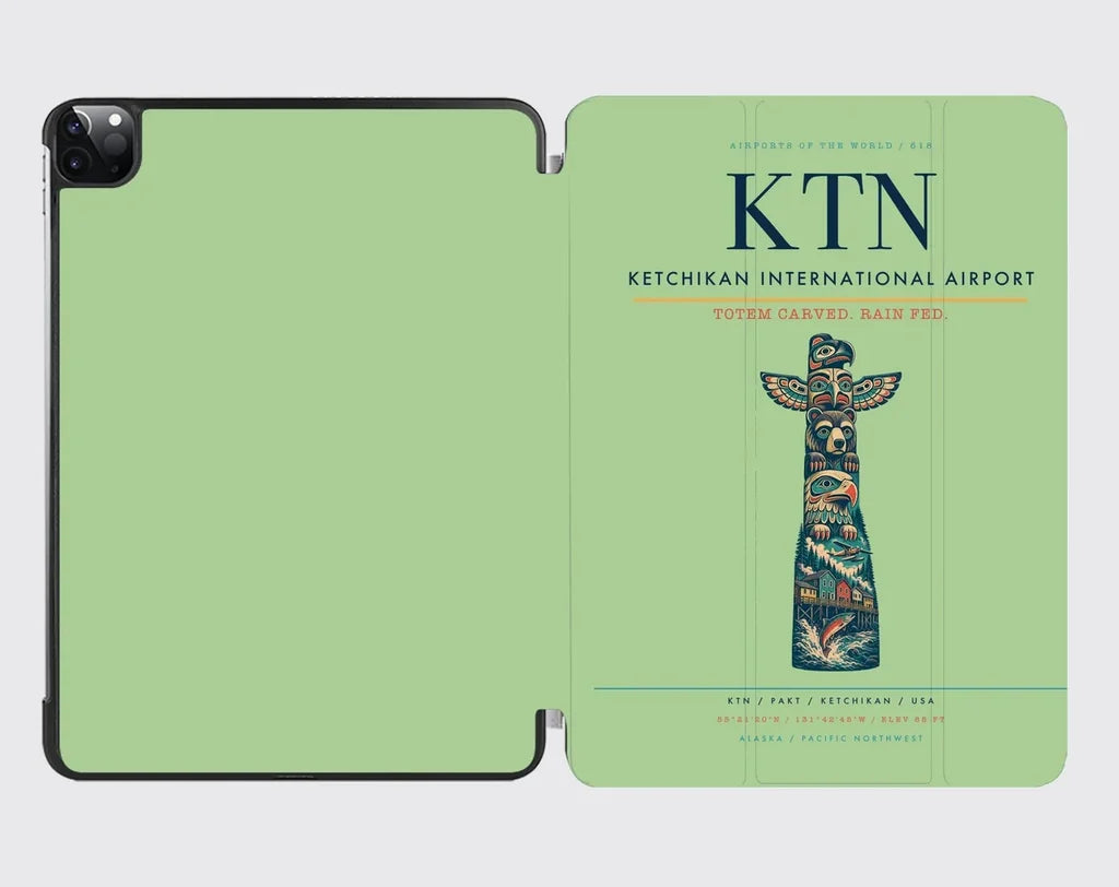 Ketchikan International Airport (KTN) design on light green ipad tablet case