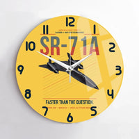 Thumbnail for SR-71A Blackbird design on yellow no frame wall clock