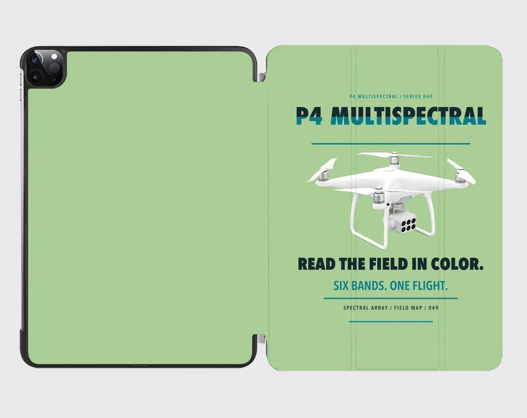 DJI P4 Multispectral design on light green ipad tablet case