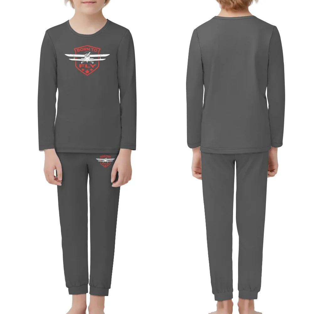Super Born To Fly children pajamas - Gray