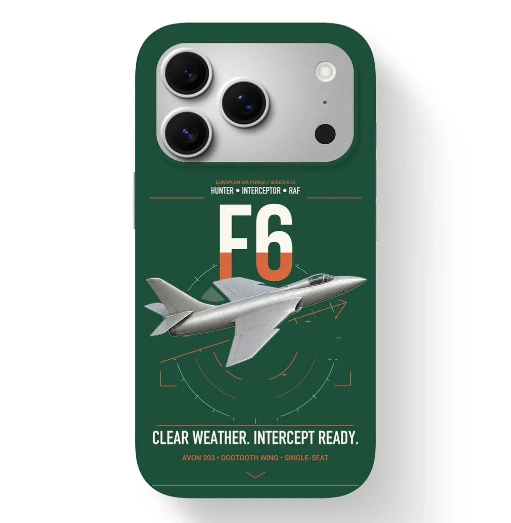 Hawker Hunter F6 design on dark green magsafe iphone case, for iPhone 17 Pro