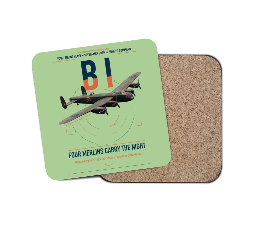 Avro Lancaster B I design on light green 1 piece coaster