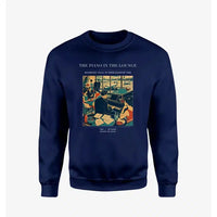 Thumbnail for VINTAGE G4301 - The Piano In The Lounge - Designed Sweatshirts design on navyblue