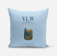 Thumbnail for Kelowna International Airport (YLW) design on light blue pillow